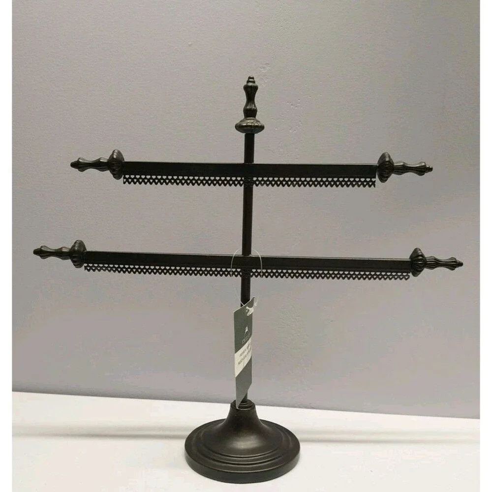 Tripar 2 Tier Metal Jewelry Display Stand Bracelet Watch Holder Black Retail